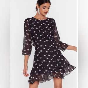 Nasty Gal walk of fame black and white star dress